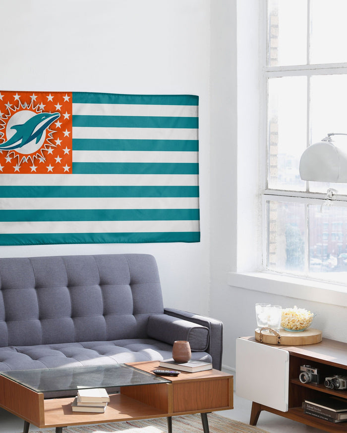 Miami Dolphins American Stars Horizontal Flag FOCO - FOCO.com