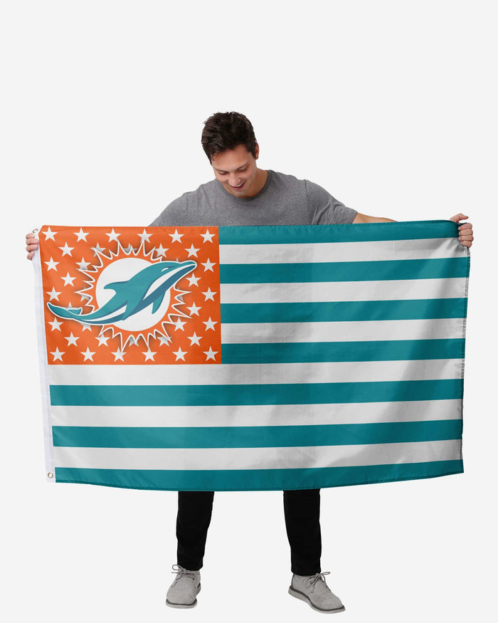 Miami Dolphins American Stars Horizontal Flag FOCO - FOCO.com