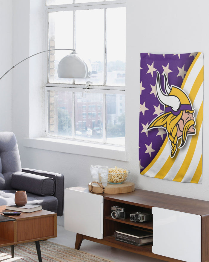 Minnesota Vikings Americana Vertical Flag FOCO - FOCO.com