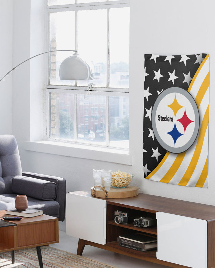 Pittsburgh Steelers Americana Vertical Flag FOCO - FOCO.com