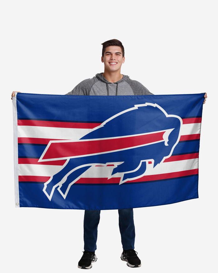 Buffalo Bills Big Logo Team Stripe Horizontal Flag FOCO - FOCO.com