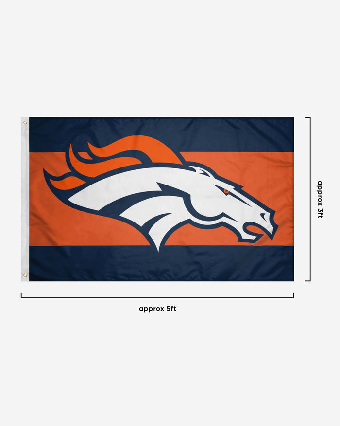 Denver Broncos Big Logo Team Stripe Horizontal Flag FOCO - FOCO.com