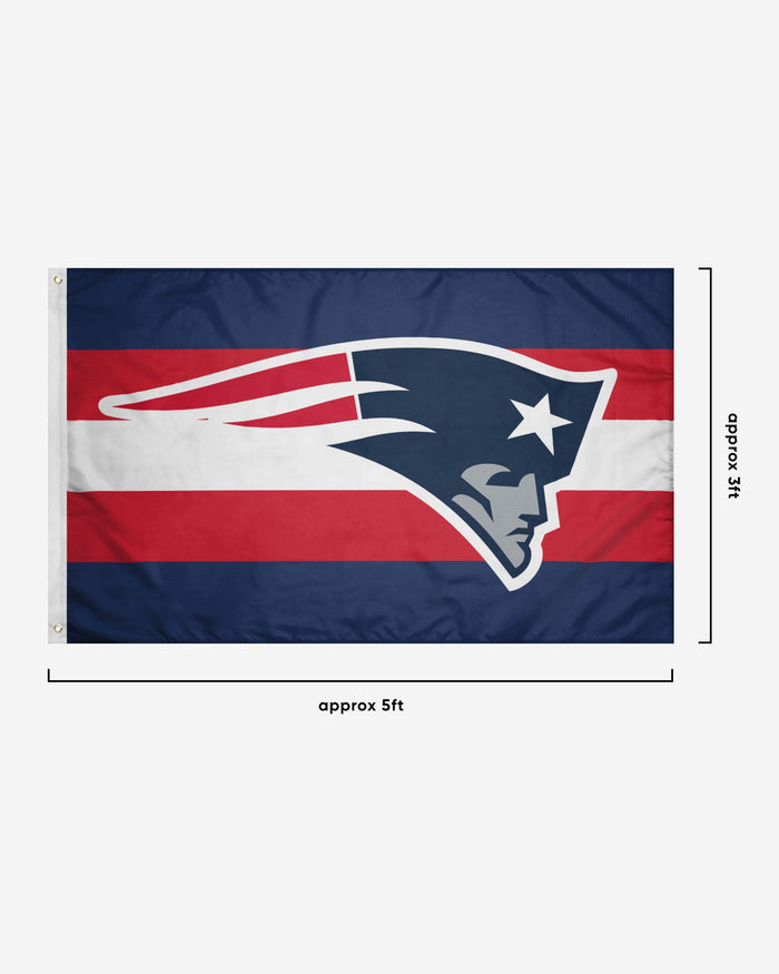 New England Patriots Big Logo Team Stripe Horizontal Flag FOCO - FOCO.com