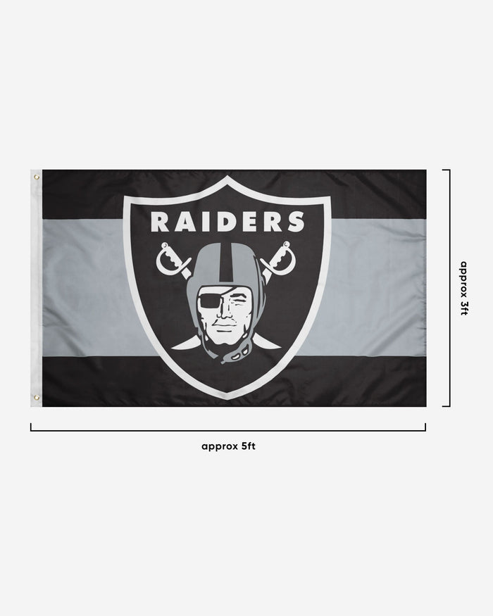 Las Vegas Raiders Big Logo Team Stripe Horizontal Flag FOCO - FOCO.com