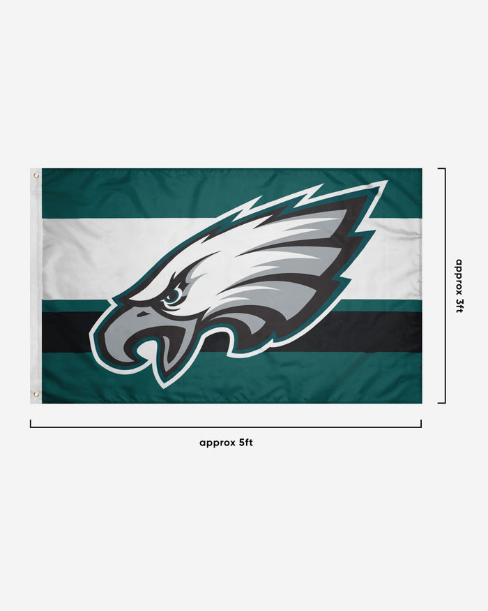 Philadelphia Eagles Big Logo Team Stripe Horizontal Flag FOCO - FOCO.com