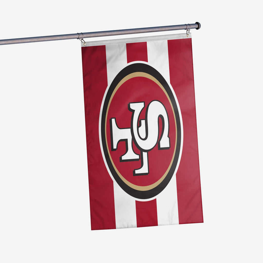 San Francisco 49ers Big Logo Team Stripe Horizontal Flag FOCO - FOCO.com