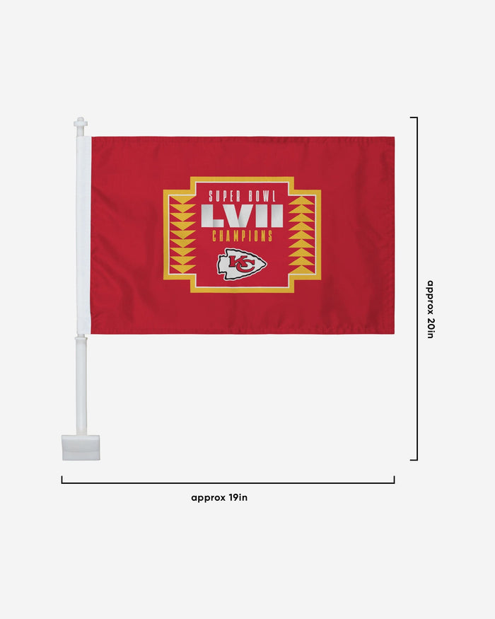 Kansas City Chiefs Super Bowl LVII Champions 2 Pack Car Flag FOCO - FOCO.com