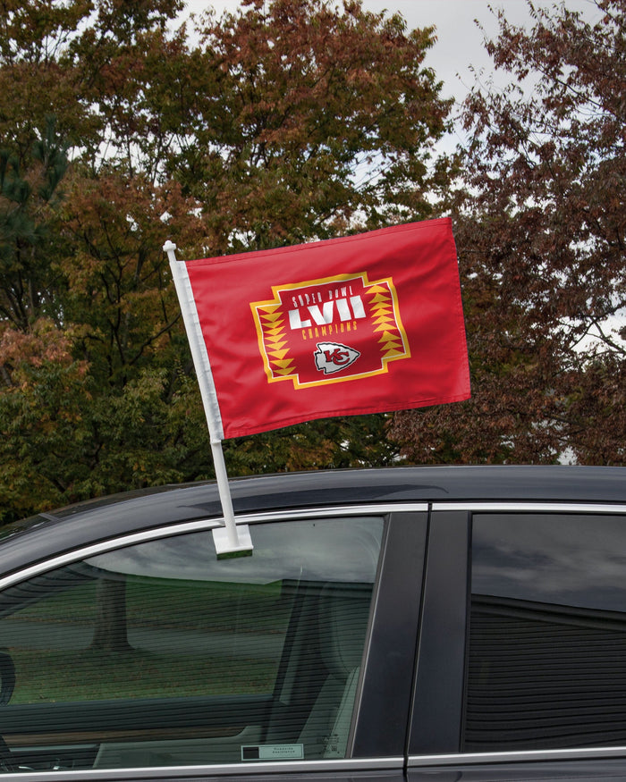 Kansas City Chiefs Super Bowl LVII Champions 2 Pack Car Flag FOCO - FOCO.com