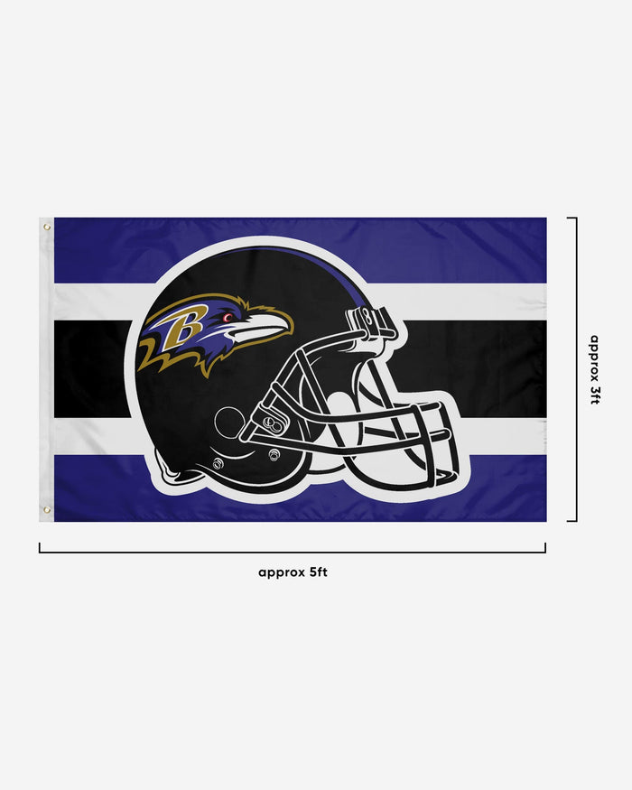 Baltimore Ravens Helmet Horizontal Flag FOCO - FOCO.com