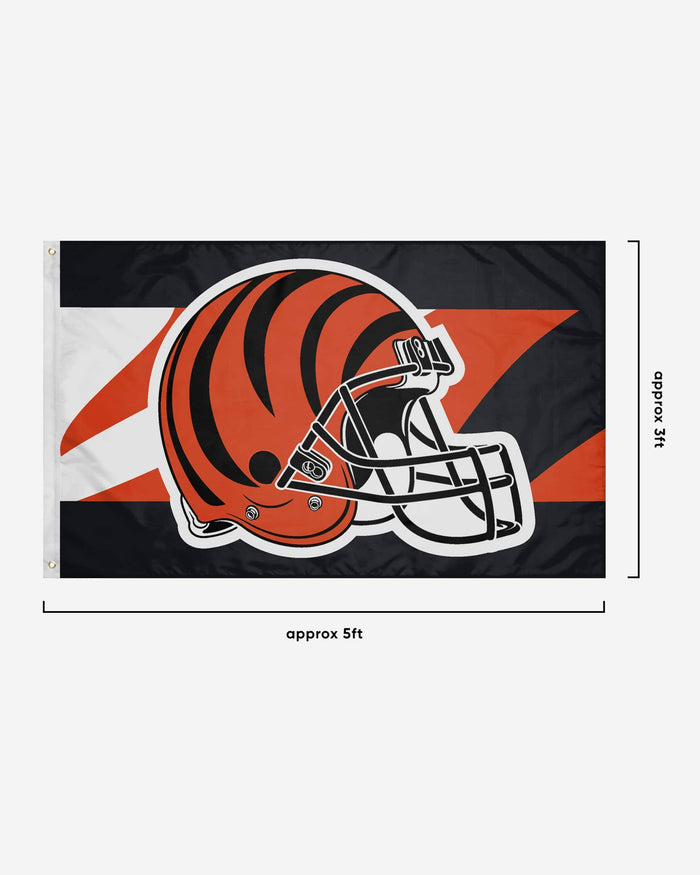 Cincinnati Bengals Helmet Horizontal Flag FOCO - FOCO.com