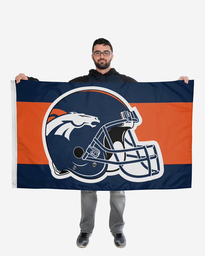 Denver Broncos Helmet Horizontal Flag FOCO - FOCO.com