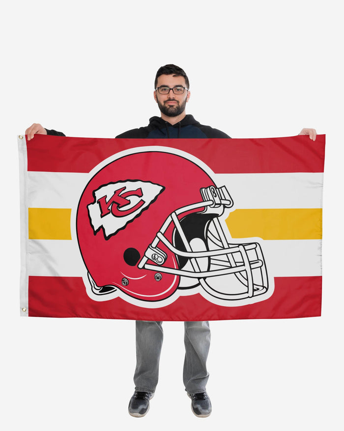 Kansas City Chiefs Helmet Horizontal Flag FOCO - FOCO.com