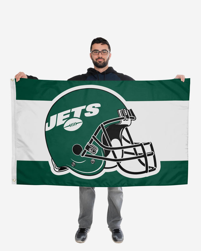 New York Jets Helmet Horizontal Flag FOCO - FOCO.com