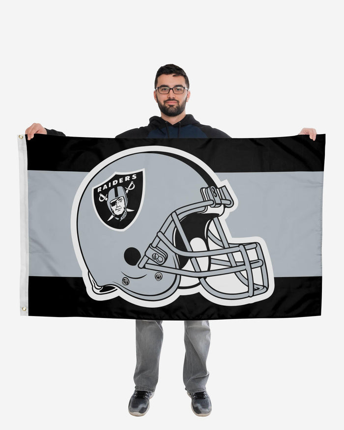 Las Vegas Raiders Helmet Horizontal Flag FOCO - FOCO.com