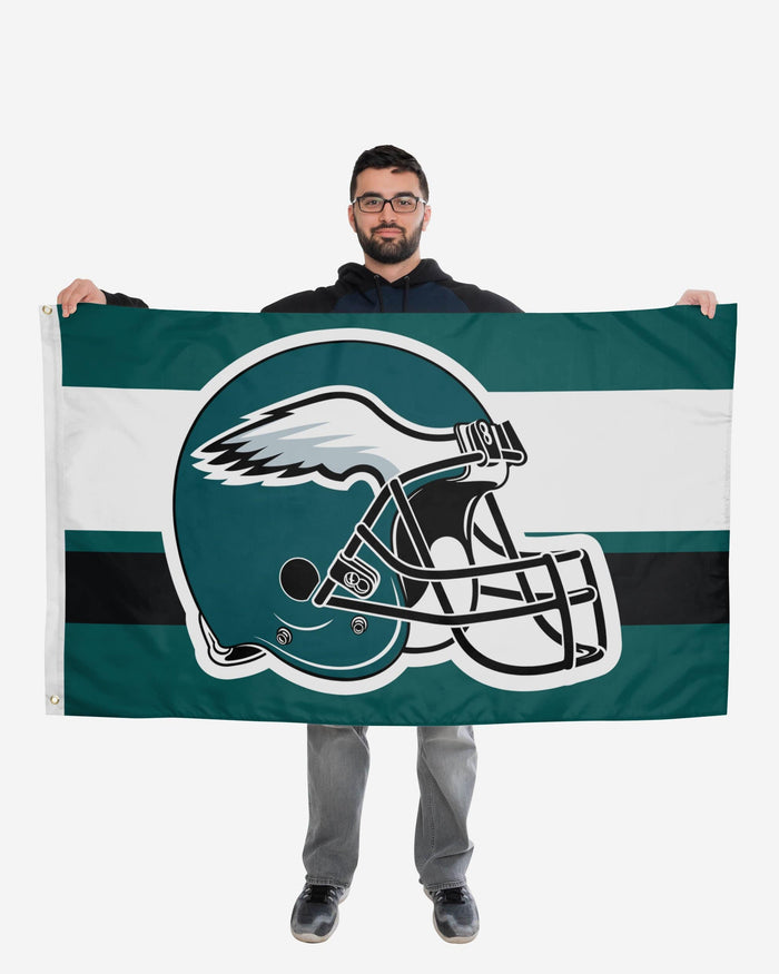 Philadelphia Eagles Helmet Horizontal Flag FOCO - FOCO.com