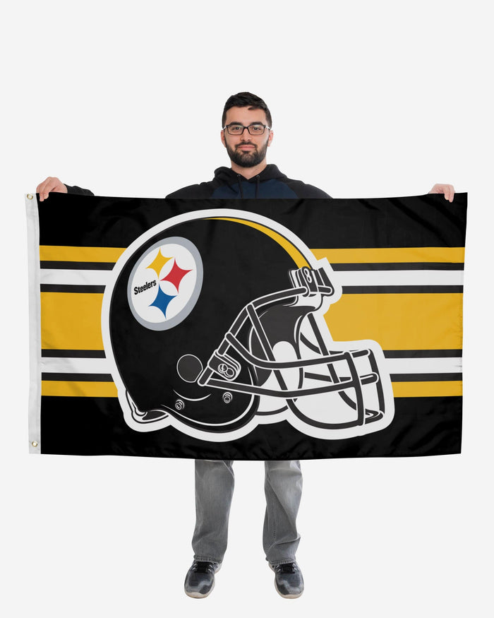 Pittsburgh Steelers Helmet Horizontal Flag FOCO - FOCO.com