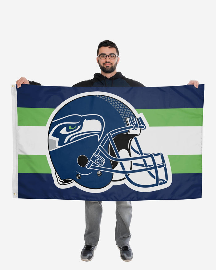 Seattle Seahawks Helmet Horizontal Flag FOCO - FOCO.com