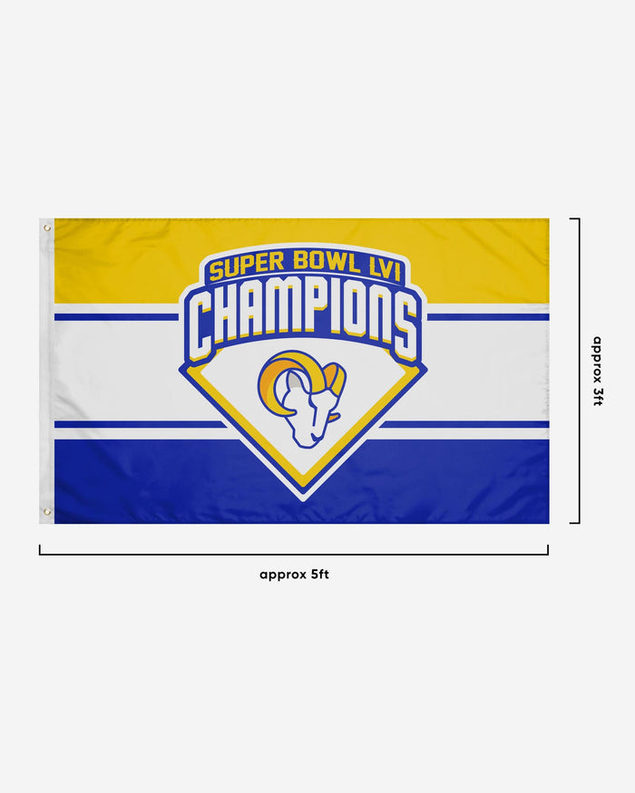 Los Angeles Rams Super Bowl LVI Champions Horizontal Flag FOCO - FOCO.com