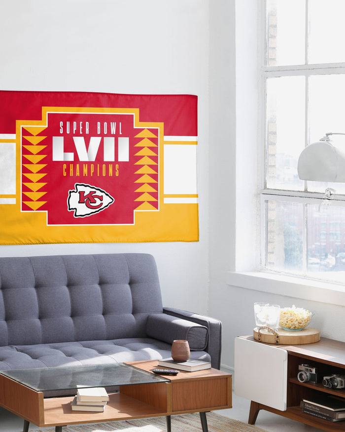 Kansas City Chiefs Super Bowl LVII Champions Horizontal Flag FOCO - FOCO.com