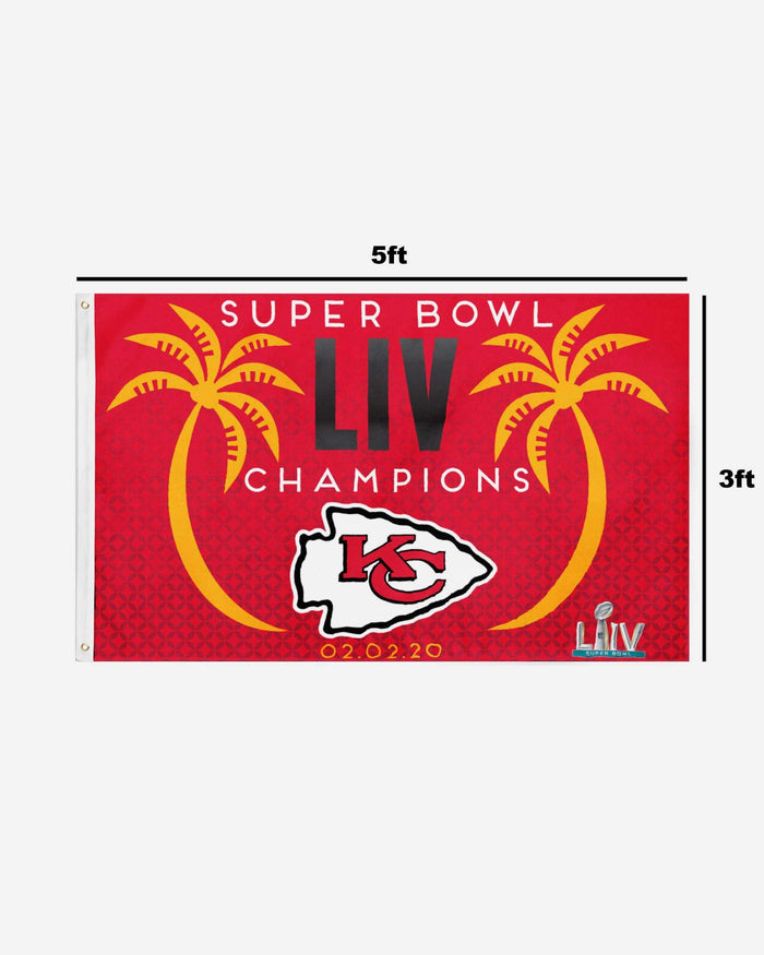 Kansas City Chiefs Super Bowl LIV Champions Horizontal Flag FOCO - FOCO.com