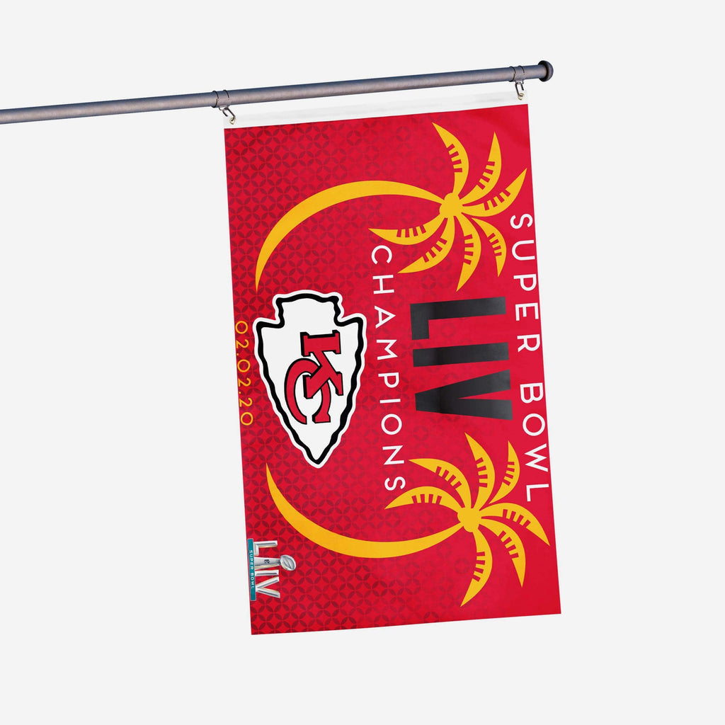 Kansas City Chiefs Super Bowl LIV Champions Horizontal Flag FOCO - FOCO.com