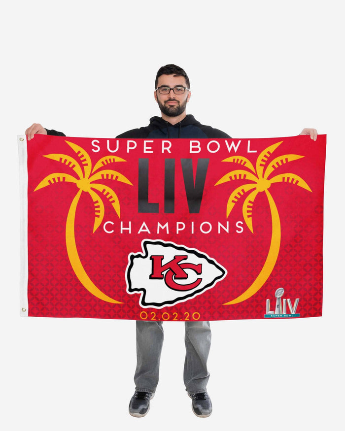 Kansas City Chiefs Super Bowl LIV Champions Horizontal Flag FOCO - FOCO.com