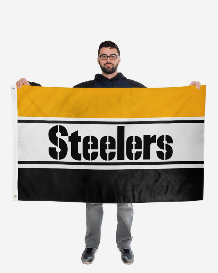 Pittsburgh Steelers Horizontal Flag FOCO - FOCO.com