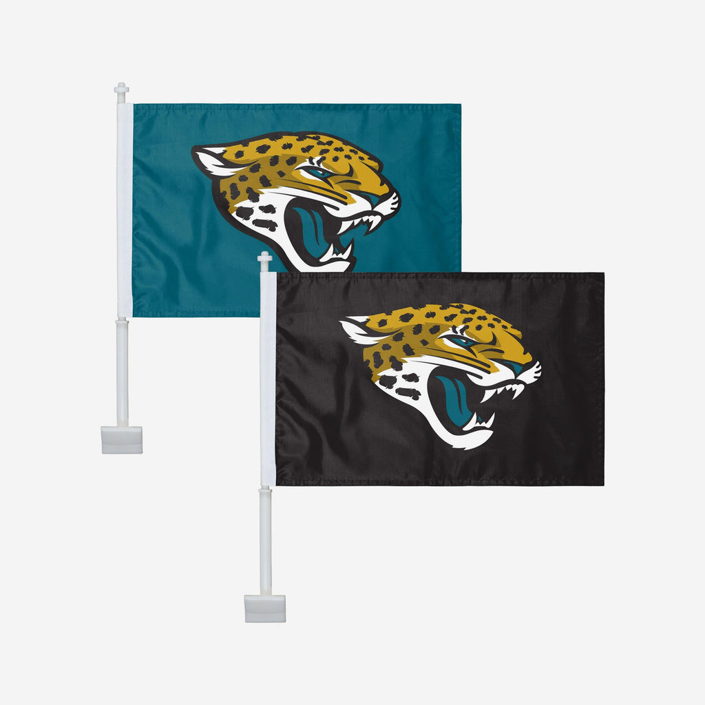 Jacksonville Jaguars 2 Pack Solid Car Flag FOCO - FOCO.com