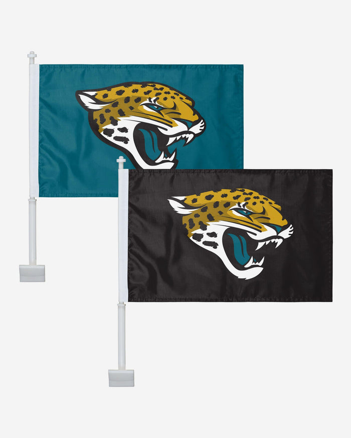 Jacksonville Jaguars 2 Pack Solid Car Flag FOCO - FOCO.com