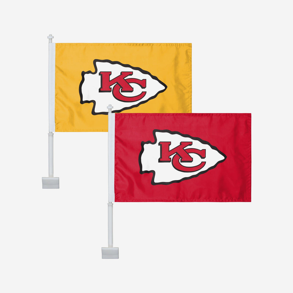 Kansas City Chiefs 2 Pack Solid Car Flag FOCO - FOCO.com