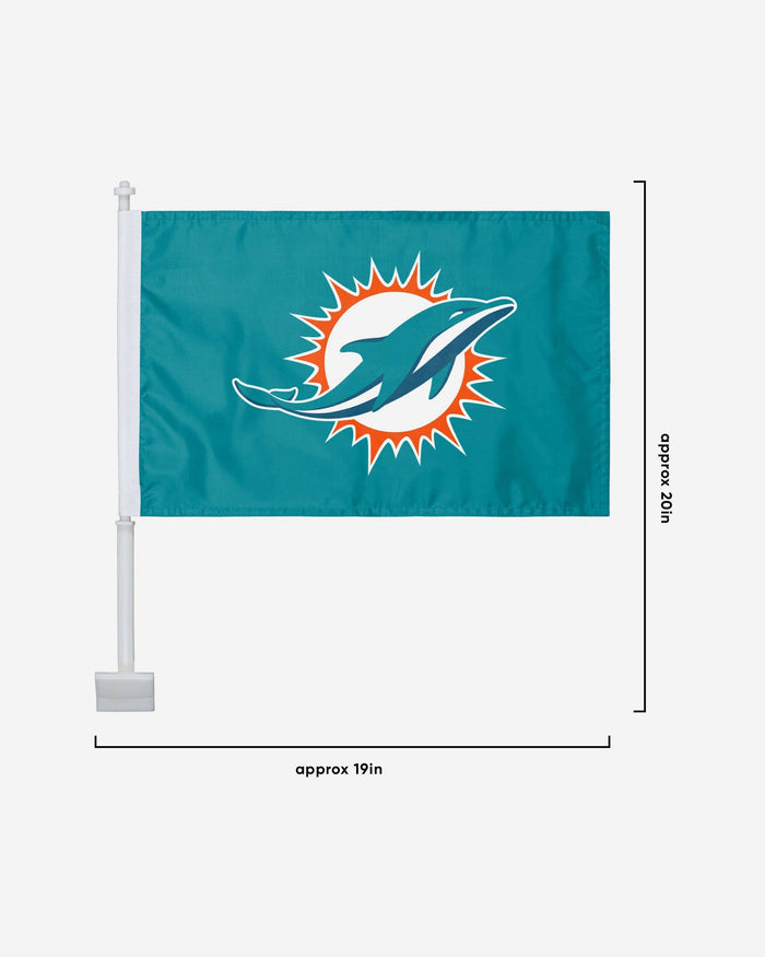 Miami Dolphins 2 Pack Solid Car Flag FOCO - FOCO.com