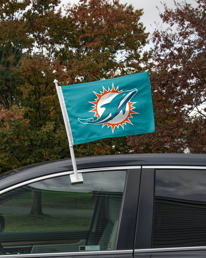 Miami Dolphins 2 Pack Solid Car Flag FOCO - FOCO.com