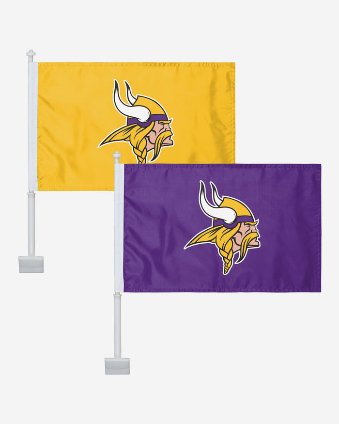 Minnesota Vikings 2 Pack Solid Car Flag FOCO - FOCO.com