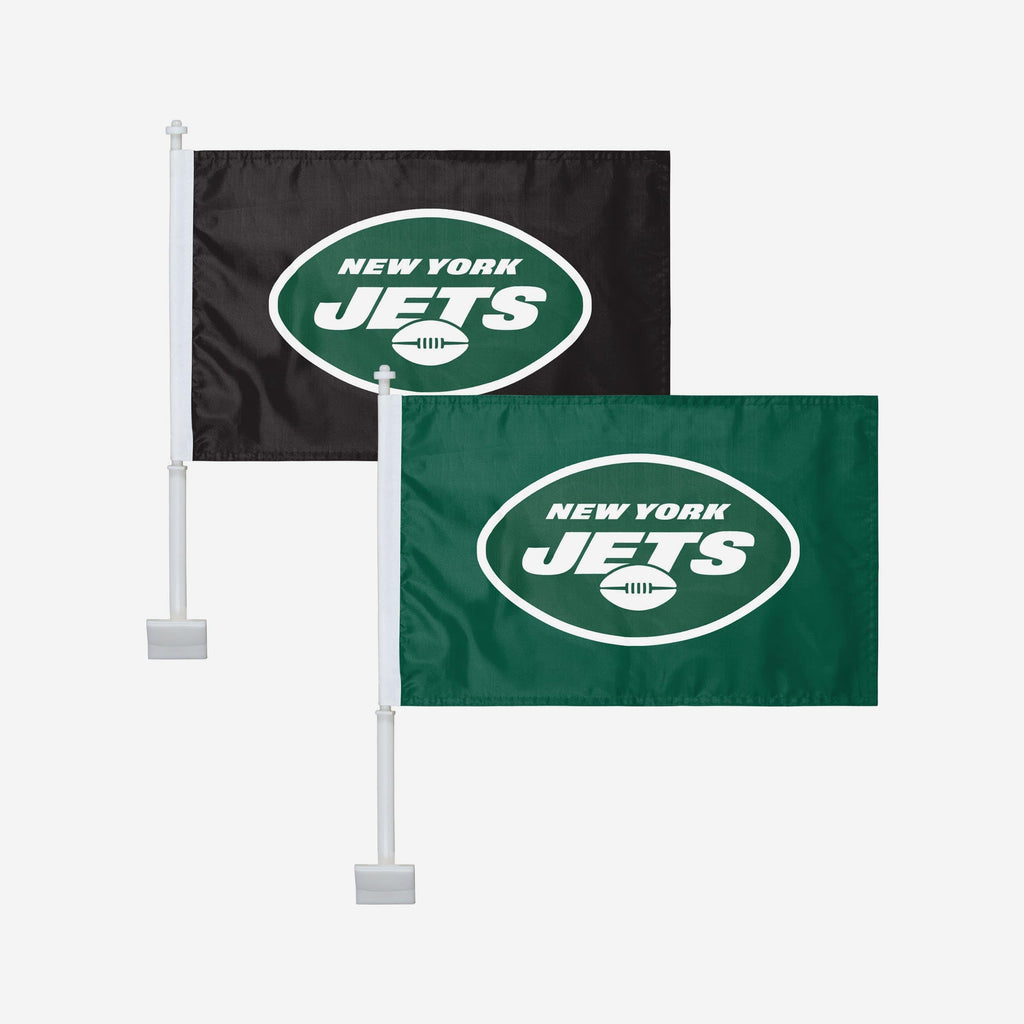 New York Jets 2 Pack Solid Car Flag FOCO - FOCO.com