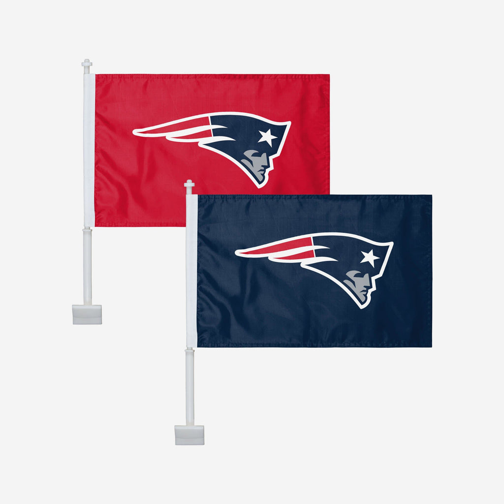 New England Patriots 2 Pack Solid Car Flag FOCO - FOCO.com