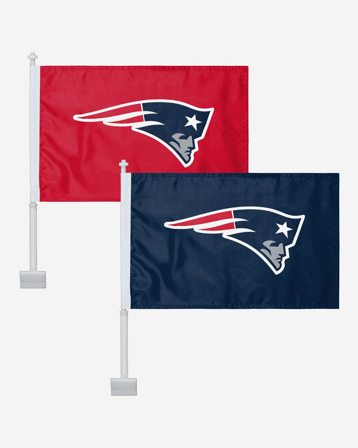 New England Patriots 2 Pack Solid Car Flag FOCO - FOCO.com