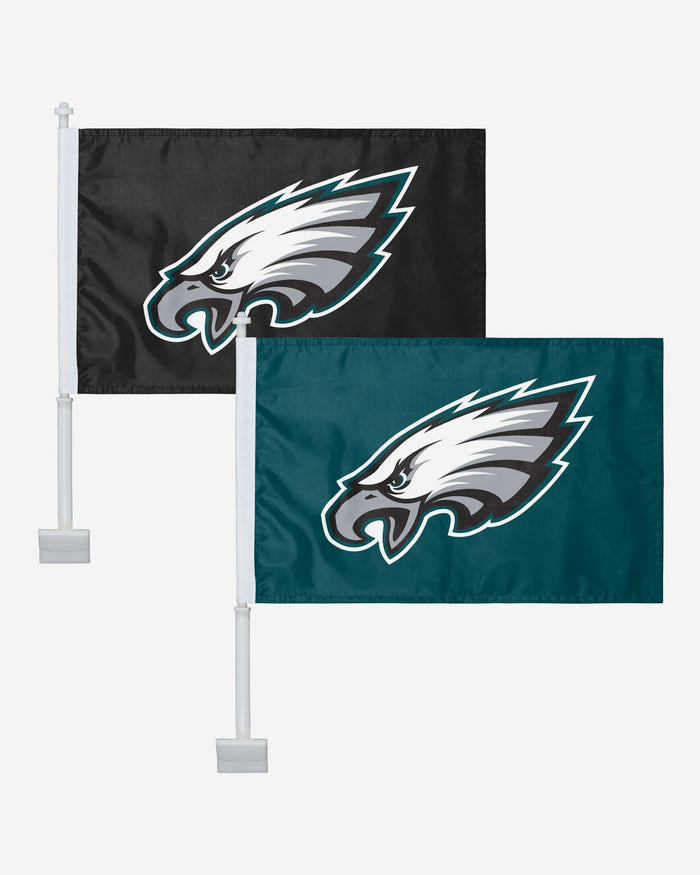 Philadelphia Eagles 2 Pack Solid Car Flag FOCO - FOCO.com