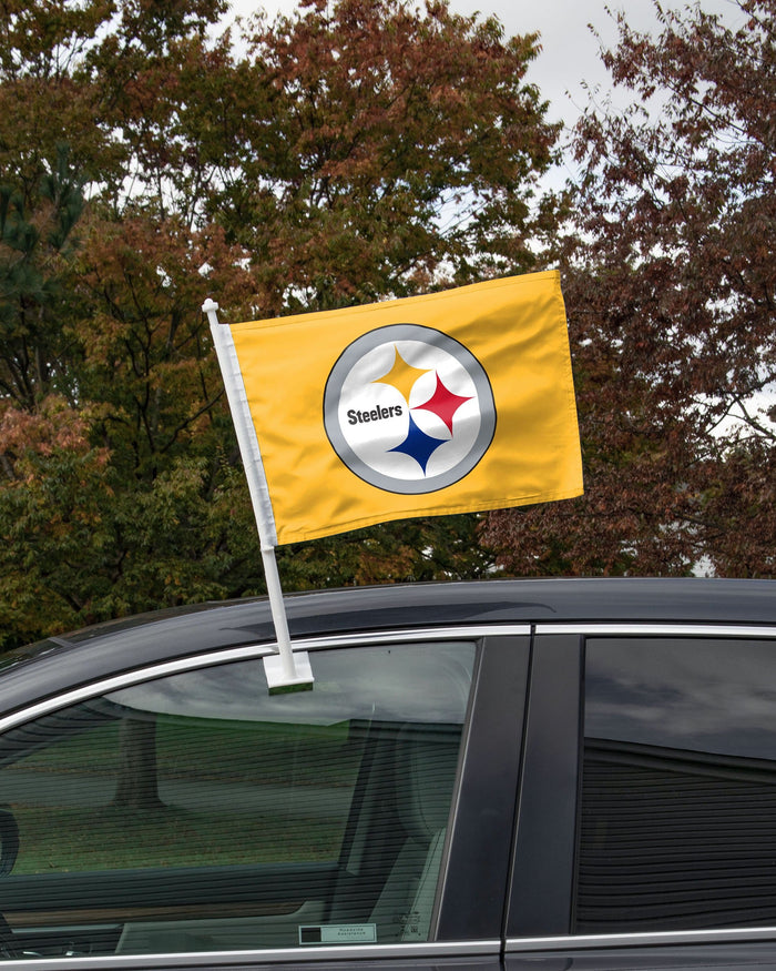 Pittsburgh Steelers 2 Pack Solid Car Flag FOCO - FOCO.com