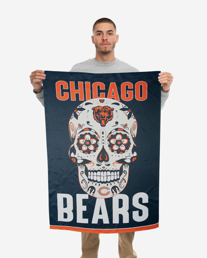 Chicago Bears Day Of The Dead Vertical Flag FOCO - FOCO.com