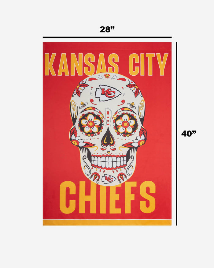 Kansas City Chiefs Day Of The Dead Vertical Flag FOCO - FOCO.com