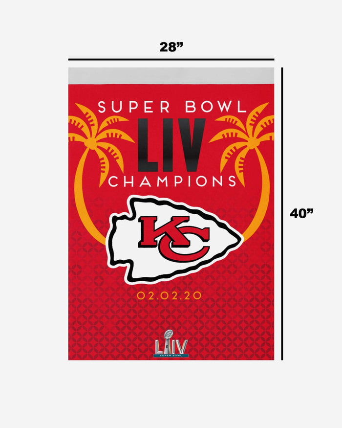 Kansas City Chiefs Super Bowl LIV Champions Vertical Flag FOCO - FOCO.com