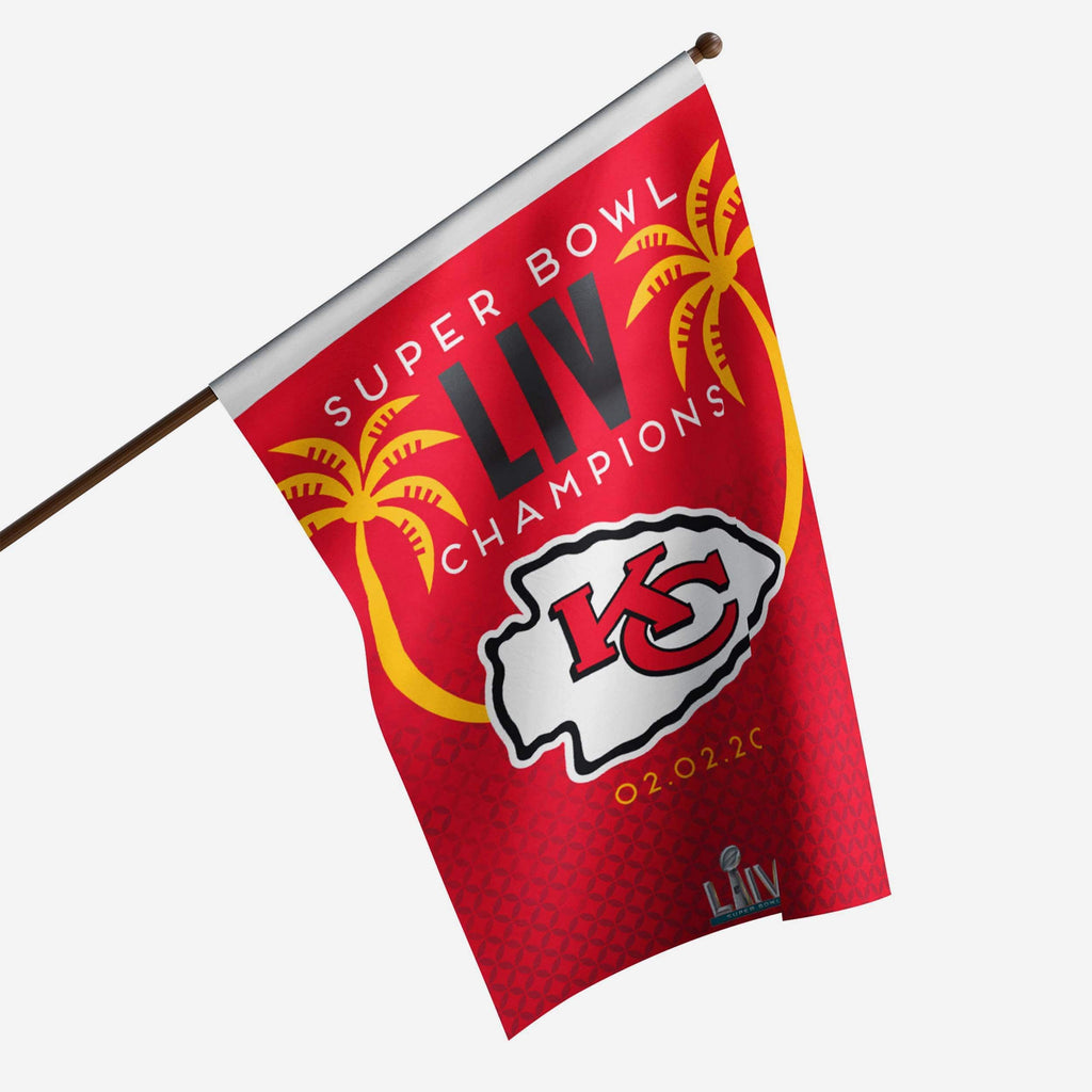 Kansas City Chiefs Super Bowl LIV Champions Vertical Flag FOCO - FOCO.com