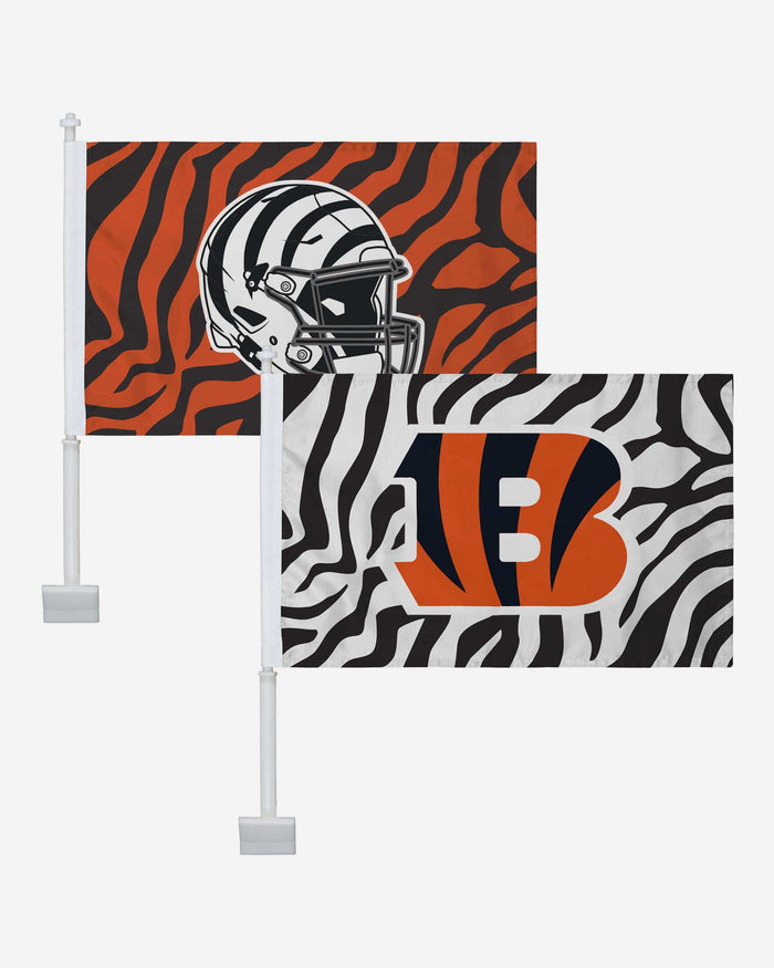 Cincinnati Bengals 2 Pack White Stripe Car Flag FOCO - FOCO.com