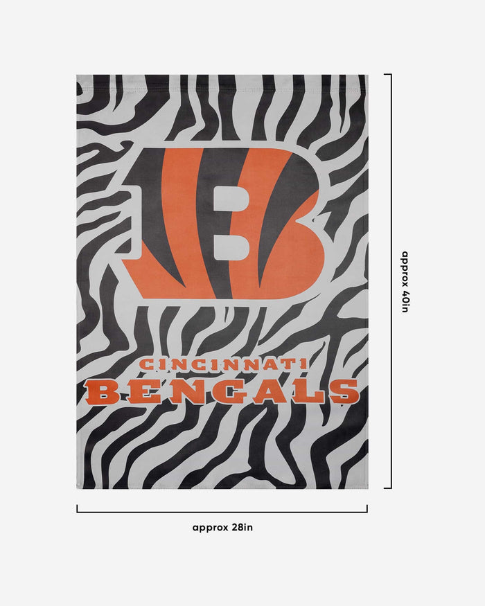 Cincinnati Bengals White Stripe Big Logo Vertical Flag FOCO - FOCO.com