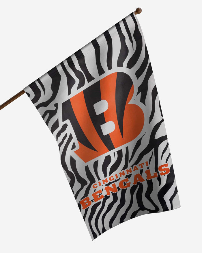 Cincinnati Bengals White Stripe Big Logo Vertical Flag FOCO - FOCO.com