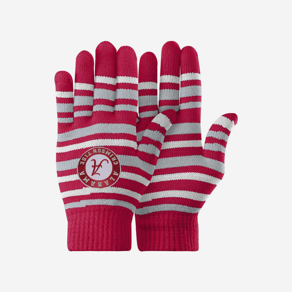 Alabama Crimson Tide Stripe Finger Stretch Glove FOCO - FOCO.com