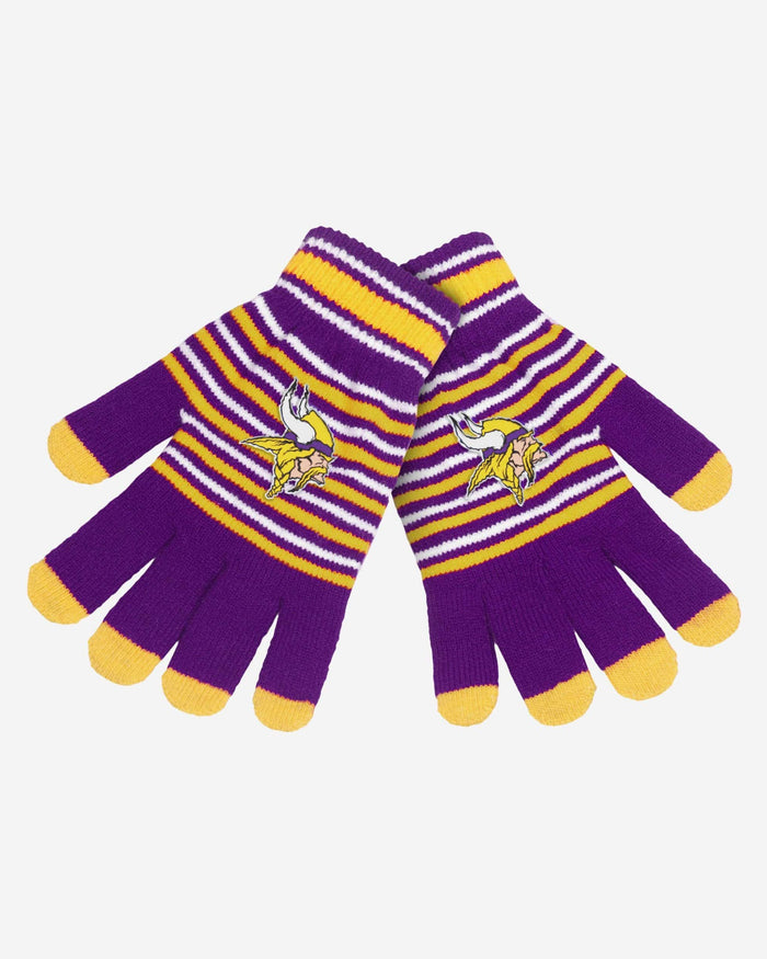 Minnesota Vikings Acrylic Stripe Gloves FOCO - FOCO.com