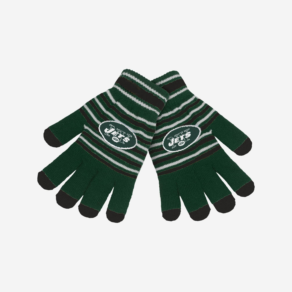 New York Jets Acrylic Stripe Gloves FOCO - FOCO.com