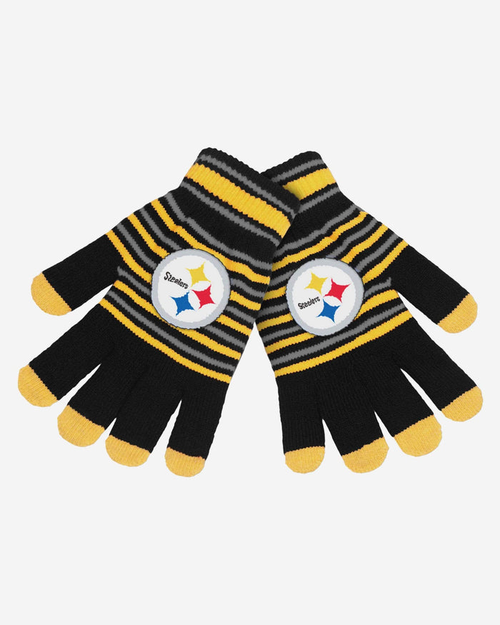 Pittsburgh Steelers Acrylic Stripe Gloves FOCO - FOCO.com