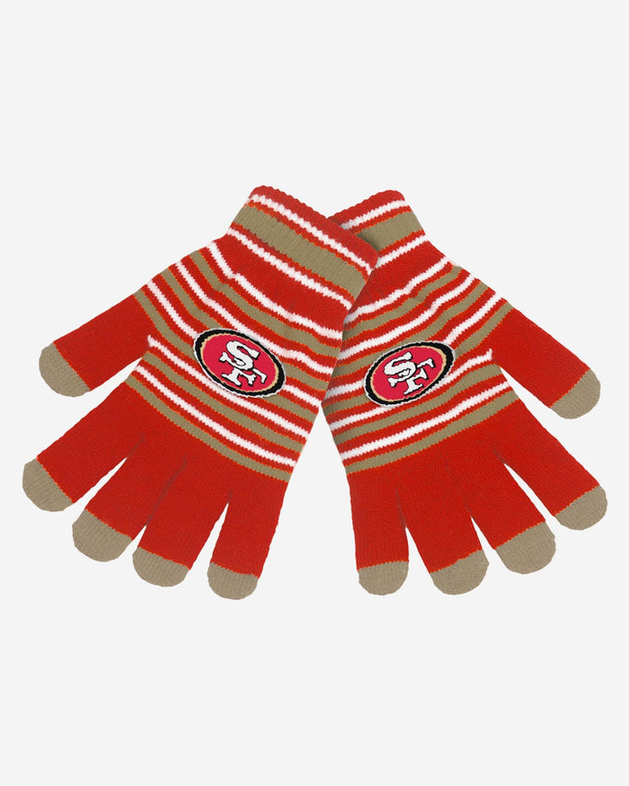 San Francisco 49ers Acrylic Stripe Gloves FOCO - FOCO.com